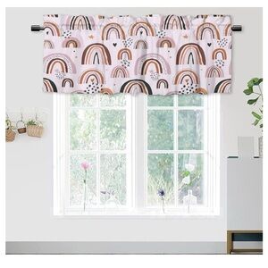Rustic Rainbow Blackout Curtain Valances,54 x 18, Nursery Boho Colourful Rainbow